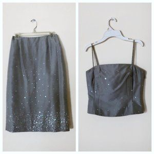 Elegant Formal Dress (2 piece), Silver sequence dress